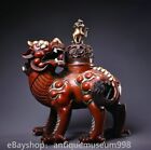 12 Chine Antique Cuivre Rouge Argente Dynastie Eton Encensoir Statue