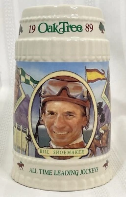 Oak Tree Racing Assn. 1989 Jinetes All Time Leading at Oak Tree Edición Limitada Stein Foto 1 de 4