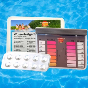 Summer Fun Pool Tester Wassertestgerät für Chlor- und pH-Wert, inkl. 20x Tabs - Bild 1 von 1