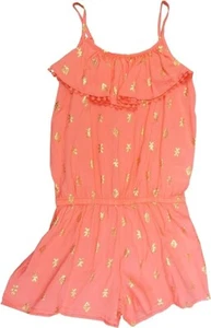 Epic Threads Girls Diamond-Print Romper Lava Guava Medium 54-56" 63-74LBS $42 - Picture 1 of 3