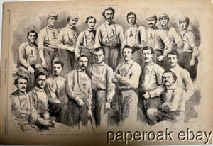 1866 Atlantic BB Club Brooklyn & Philadelphia Athletics Harpers Weekly Full Page - Picture 1 of 4
