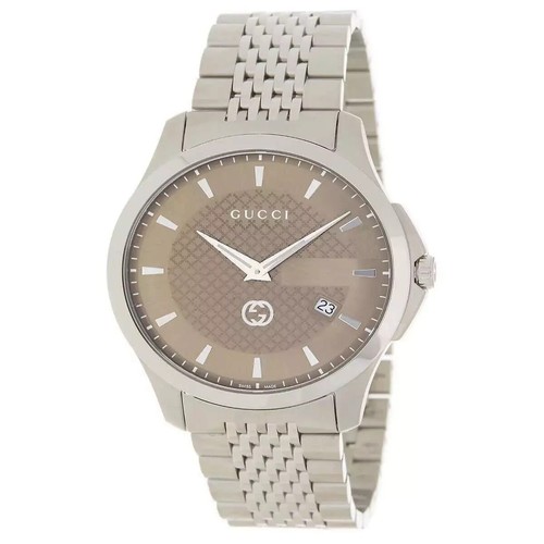 Orologio Uomo Gucci G Timeless 40mm Acciaio Inox Quadrante Bronzo Quarzo YA126349