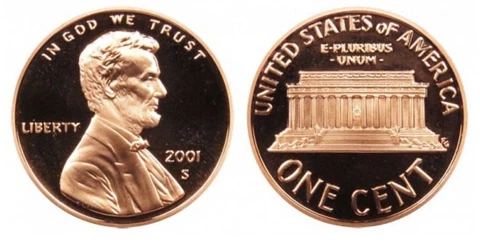 2001-S Gem Proof "Lincoln Memorial Cent" Penny Free Shipping 2897 Cover