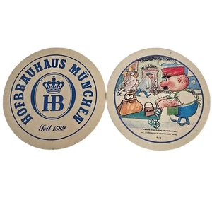 Vintage Coasters Set German Beer Hall Hofbrauhaus Munchen Advertising Ephemera - Picture 1 of 6