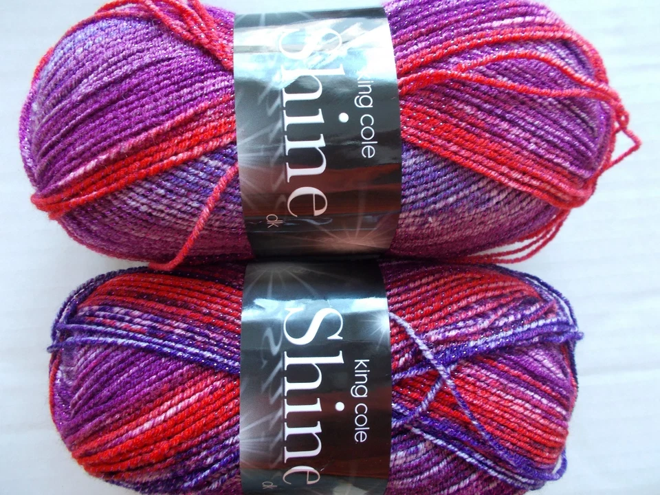 King Cole Shine DK sparkly gradient yarn, Night Life, lot of 2 (310 yd ea) - Image 1 of 2