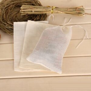 10x Cotton Muslin Drawstring Empty Filter Bag for Tea Separate Spice Herb 8x10cm