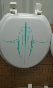 Hand Painted Pin Stripped Toilet Seat - Picture 1 of 1