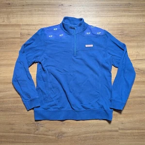 Vineyard Vines Sweatshirt Herren Small blau 1/4 Zip Fleecepullover bestickt - Bild 1 von 10