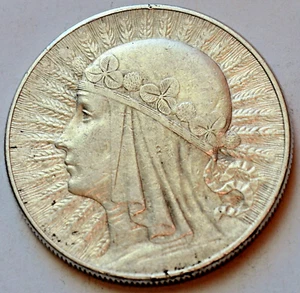 Polen 10 Zlotych, 1932, Königin Jadwiga, Warschau postfrisch - Bild 1 von 2