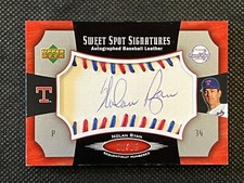 2005 Nolan Ryan Upper Deck Sweet Spot Signatures Red-Blue Stitch Blue Ink 2/15