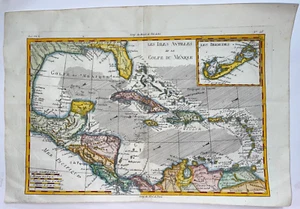 GOLF VON MEXIKO WESTINDIEN 1780 RIGOBERT BONNE ANTIKE KARTE 18. JAHRHUNDERT - Bild 1 von 11