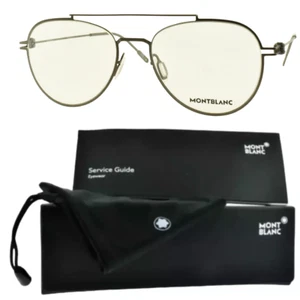 NEW!! MONTBLANC MB0001O 003 Silver Aviator Full Rim Mens Optical Frame - Picture 1 of 7
