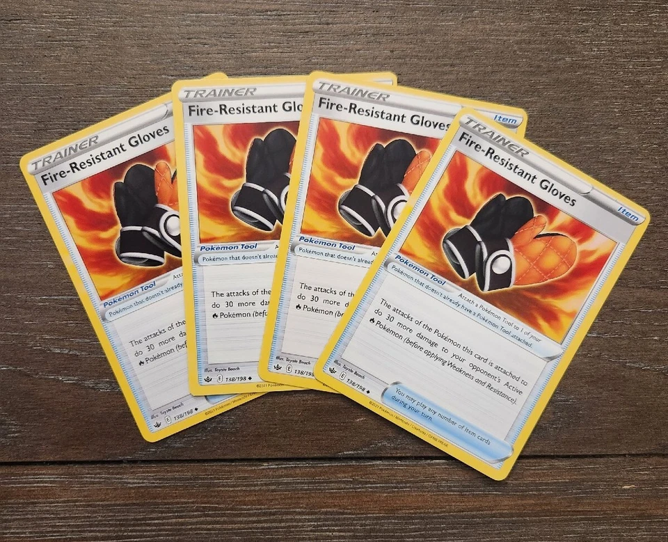 Fire-Resistant Gloves 4x Trainer Playset Item 138/198 Chilling Reign Pokémon NM - Image 1 of 1
