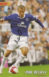 EVERTON: PHIL NEVILLE SIGNED A4 (12x8) MAGAZINE PICTURE+COA - Picture 1 of 1