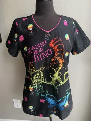 Dr. Seuss Cherokee Scrubs Tooniforms V Neck Top TF626 SERI Size S - Image 1 of 4