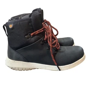 Botas de cuero impermeables Bogs Juniper Hiker con cordones negras para mujer talla 6 - Imagen 1 de 12