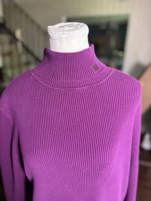Suéter de cuello alto Lauren Ralph Lauren para mujer más 2X tejido acanalado púrpura hada Foto 1 de 4