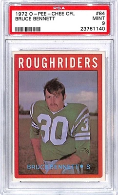 O-Pee-Chee CFL #84 1972 Bruce Bennett Saskatchewan Roughriders PSA 9 como nuevo Foto 1 de 2