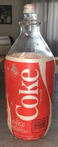 B2 EMPTY 1970s COCA COLA FOAM LABEL GLASS BOTTLE 64 Oz 2 QTs STAGE MOVIE PROP - Picture 1 of 21