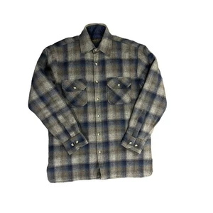 Vintage Woodland kariertes blaues Sakko mit Knopfleiste Herren Größe Small Wolle - Bild 1 von 4