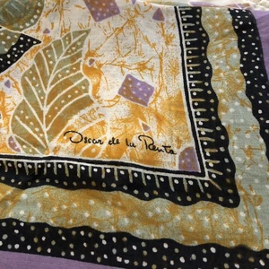 Oscar de la Renta Baumwollschal tropischer Druck 30x30 - Bild 1 von 5