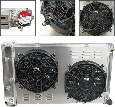 161 3Row Radiator+Shroud+Fan For Chevy Chevelle 68-73/El Camino 68-77/C10/20 28" Foto 1 de 4