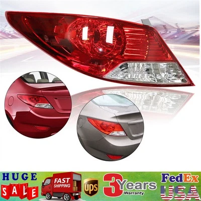 适用于 2012 年 2014 年现代口音尾灯左驱动器侧卤素后灯 — 第 1/4 张图片