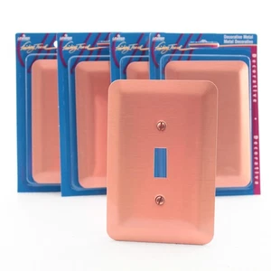Leviton 89301-COP Copper Metal 1-Gang Toggle Switch Oversize Wallplates 5-pack - Picture 1 of 6