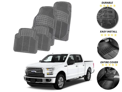 Alfombrillas delanteras y traseras para todos los coches Ford 4 piezas goma agarre negro para todo tipo de clima Foto 1 de 4