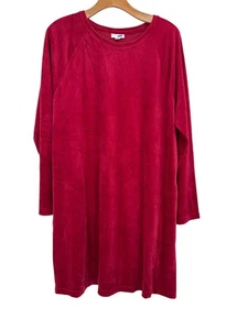 J. Jill Pure Mujer Rojo Túnica Top Vestido Terciopelo Valore Talla XL Bolsillos Nuevo $89 - Imagen 1 de 5