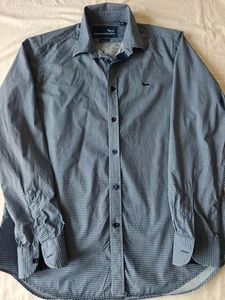 Harmont and Blaine Men Classic Shirt Regular Fit tartan blue cotton shirt, XL - Imagen 1 de 22