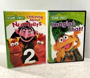 Sesame Street Kids DVD Video Lot - Learning About Numbers & Imagine That - Picture 1 of 6