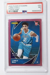 2020 Panini Stickers Card Pink LaMelo Ball #83 RC /75 PSA 7 NM - Picture 1 of 3