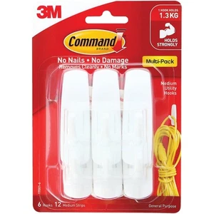 3m Command Medium Hooks Value Pack 6 Pack - Picture 1 of 1