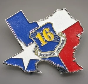 Warriorland Sixteenth Air Force 16th USAF Texas Shaped Achievement Coin. - Bild 1 von 7