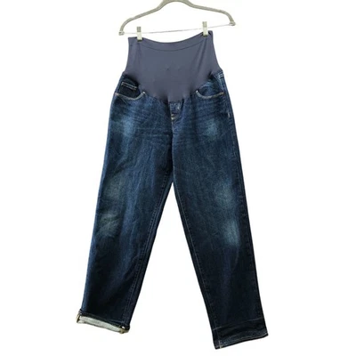 Old Navy OG Loose Maternity Jeans Womens 10 Long 10 Tall Blue Dark Wash - Image 1 of 4