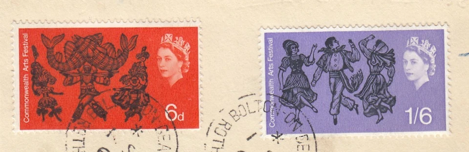 Commonwealth Arts Festival non-phosphor Used stamps CDS 1965 ON PIECE (147410) - Image 1 of 1