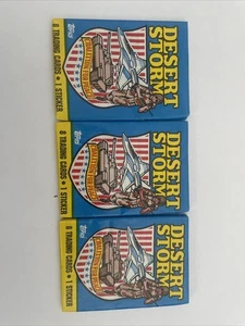 1991 Topps Desert Storm 🌵 paquete de 3 cera comercial; 24 cartas + 3 pegatinas - Imagen 1 de 1
