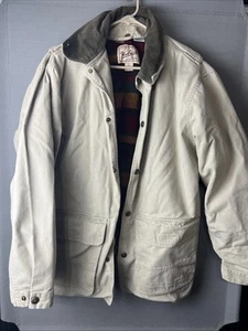 Woolrich Chore Coat Jacket Blanket Lined Men's Medium Removable Liner Sand b0 - Picture 1 of 14