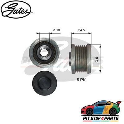 Gates OAP7218 Alternator Pulley Fits Mazda 2 2014-2025 SH0118330 SH1A18330A - Image 1 of 4