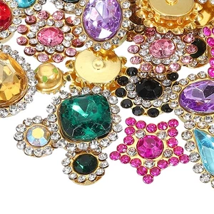 50 Stück Strasssteine zum Aufnähen Kristall Edelsteine Metallsockel Kralle Strass bunt - Bild 1 von 7