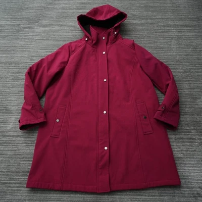 Abrigo Mujer Calvin Klein Rojo Capucha Desmontable Chaqueta de Invierno Cremallera Completa Con Capucha 2X Foto 1 de 4