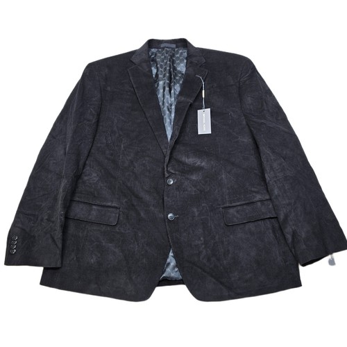 Cappotto sportivo Michael Kors velluto a coste uomo 50R 50 nero vestibilità classica elasticizzato $295