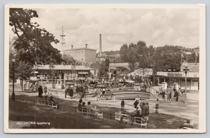 Cartolina Göteborg Svezia Liseberg parco divertimenti anni 40 RPPC veduta - Foto 1 di 2