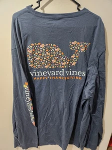 4XT size -- Vineyard Vines HAPPY THANKSGIVING Long-sleeve SHIRT Big And Tall NWT - Picture 1 of 5