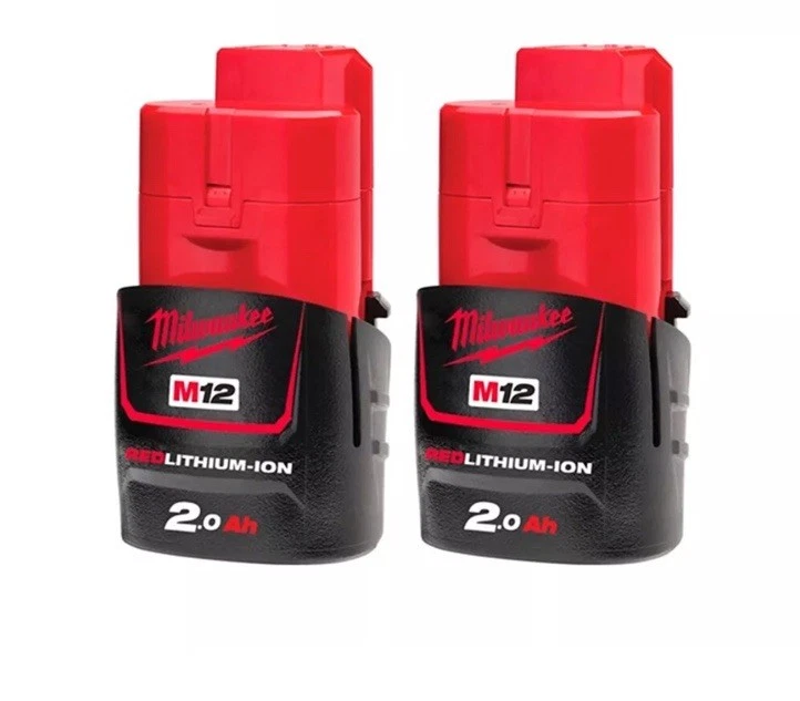 Batería de iones de litio roja Milwaukee M12B2 M12 12v 2 x 2,0 Ah paquete doble - Imagen 1 de 1