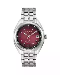 Bulova 96B401 Quartz Red Sapphire Classic Jet Star Stainless Steel - Picture 1 of 5