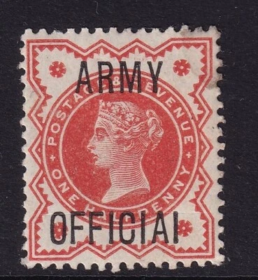 GB QV ½d VERMILLION SGO41a ARMY OFFICIAl (L) ERROR -lightly mounted mint (2) - Image 1 of 2