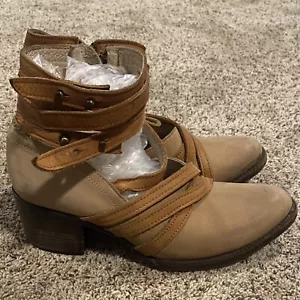 Freebird by Steven FB Grind Damen Stiefeletten 9 taupe Blockabsatz Leder - Bild 1 von 8
