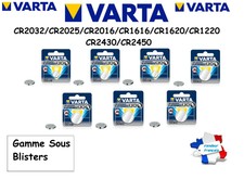 Piles bouton Varta 3V Lithium CR2032/CR2025/CR2016/CR1616/CR1620/CR1220/CR2430
